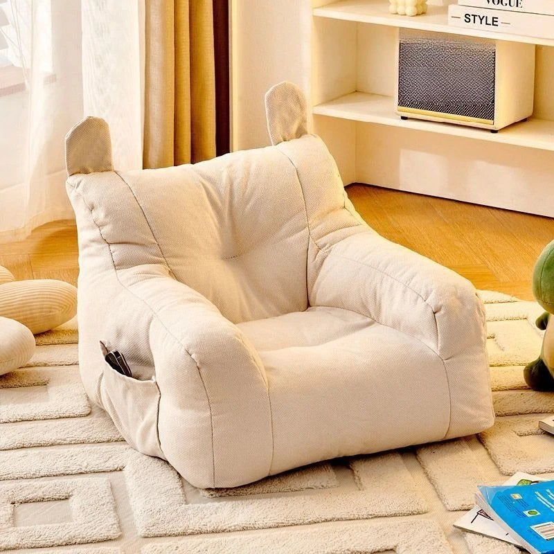 Eco-friendly Nordic Simple Living Room Soft Comfortable Backrest Person Single Sofa Chair Cute Bean Bag Baby Small Sofas