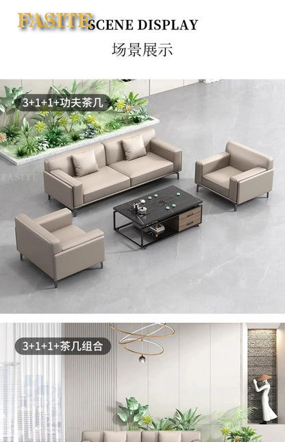Office sofa, business reception meeting room, simple and modern office sofa, coffee table combination for rest