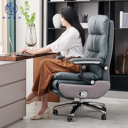 Modern Home Office Executive Chair with Linkage Armrests Relaxation Function Comfortable Workstation Chair