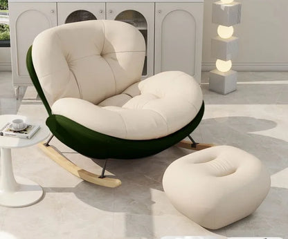 Cozy Snail Wooden Rocking Chair for Balcony and Living Room Lazy Large Rocking Sofa Chair for Leisure Time in Living Room