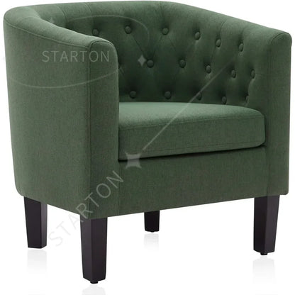 New Arrival Chairs with Sturdy Legs and Linen Fabric, Elegant Arm Chairs Upholstered Tufted Barrel Chairs Club Chair