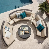Outdoor PE Rattan Garden Sofa Chair Set for Courtyard and Balcony, Full Arc Design for Outdoor Garden Leisure Activities