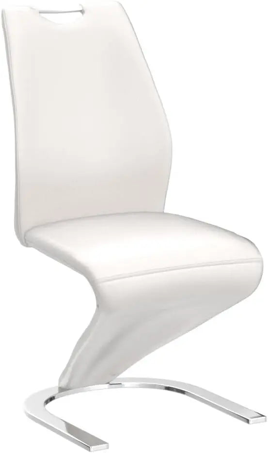 Modern PU Leather Dining Chairs Set of 2, Armless Upholstered Side Chairs with Sturdy Metal Legs for Kitchen & Living Room