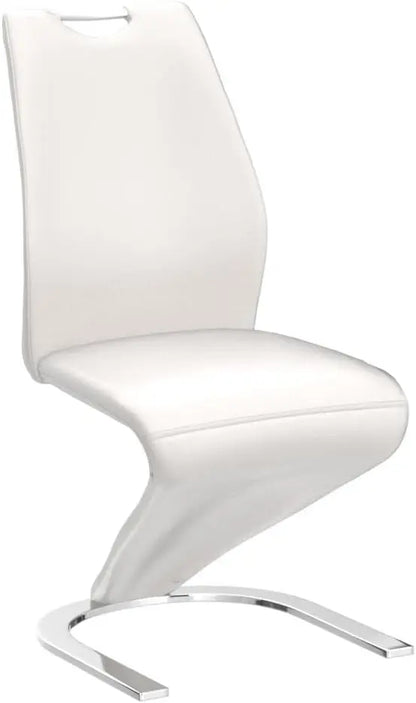 Modern PU Leather Dining Chairs Set of 2, Armless Upholstered Side Chairs with Sturdy Metal Legs for Kitchen & Living Room