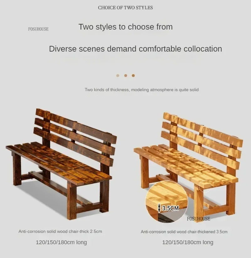 Chaises de jardin, bancs en bois antiseptiques pour l'extérieur, chaises à dossier pour cour et villa, mobilier d'extérieur, chaises longues pour balcon et maison