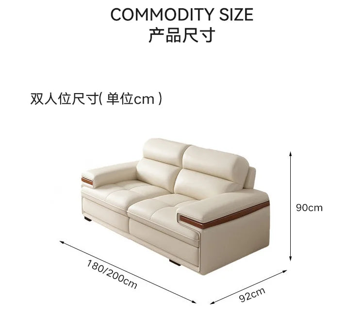 Leather sofa modern simple living room size apartment concubine solid wood combination imported first-layer cowhide sofa