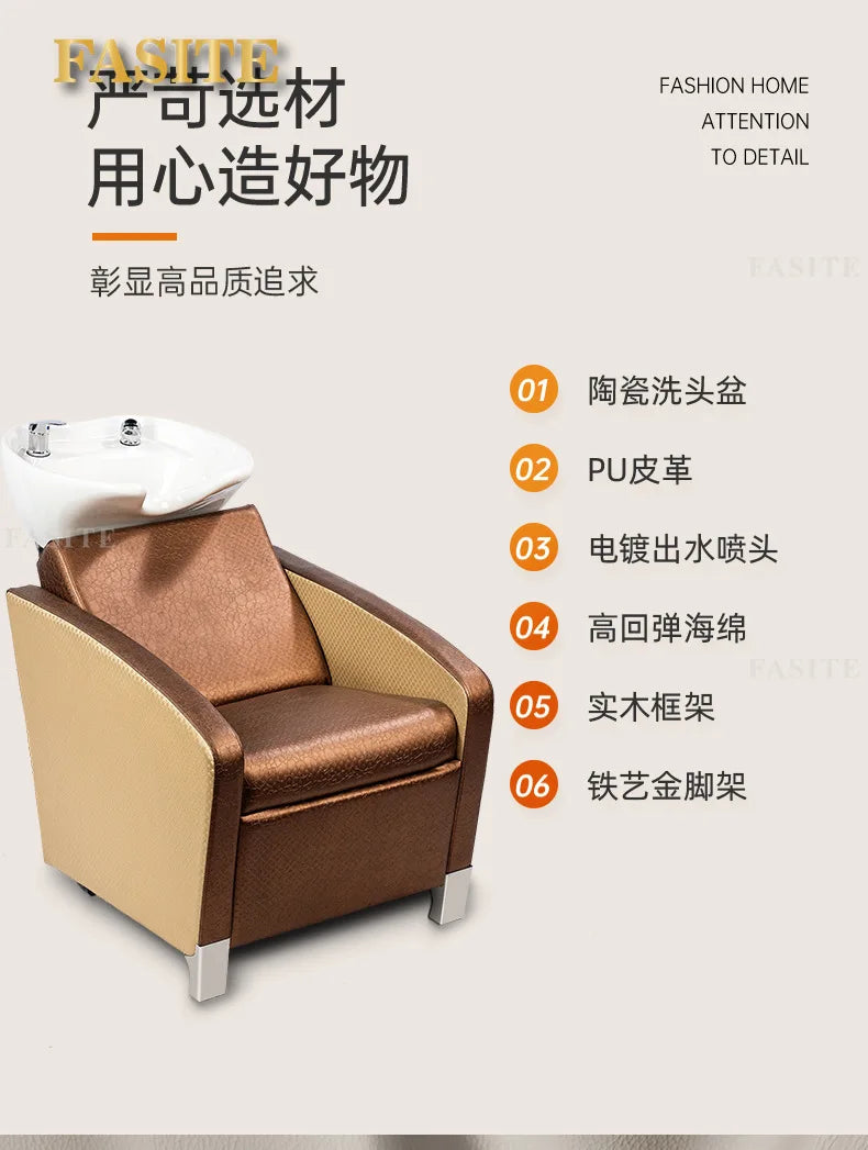 Shampoo bed Beauty salon Hair salon Shampoo chair Semi-reclining massage bed dual-purpose