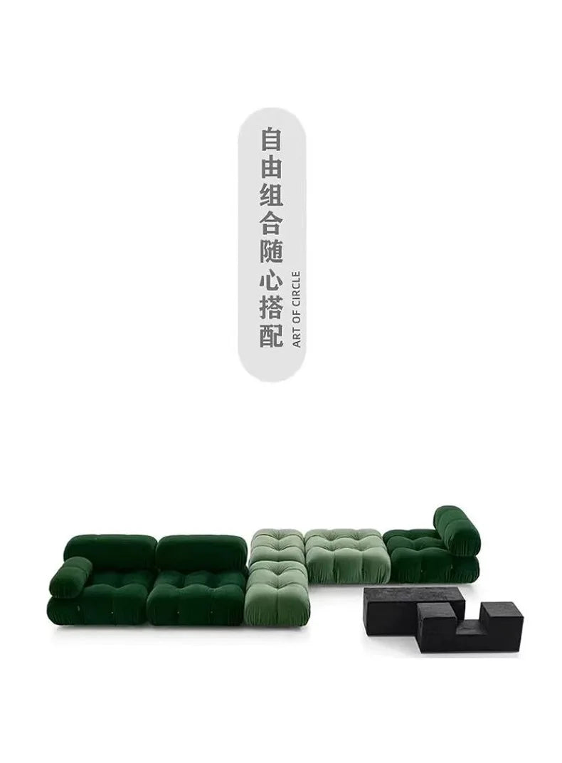 Italian Luxury Modular Sofa Vacuum Compressed Tufted Lazy Sofa Bread Design for Living Room