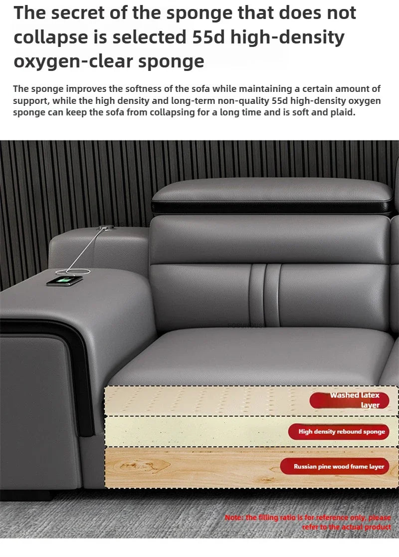 Luxury Leather Living Room Sofas Italian Home Sofa Bed Recliner Modern Designer Ergonomic Back Sofa Living Room Furniture