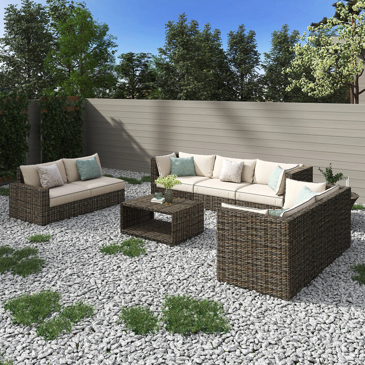 High Quality Wicker Patio Furniture  Rattan Garden Sofa Garden Furniture Set
