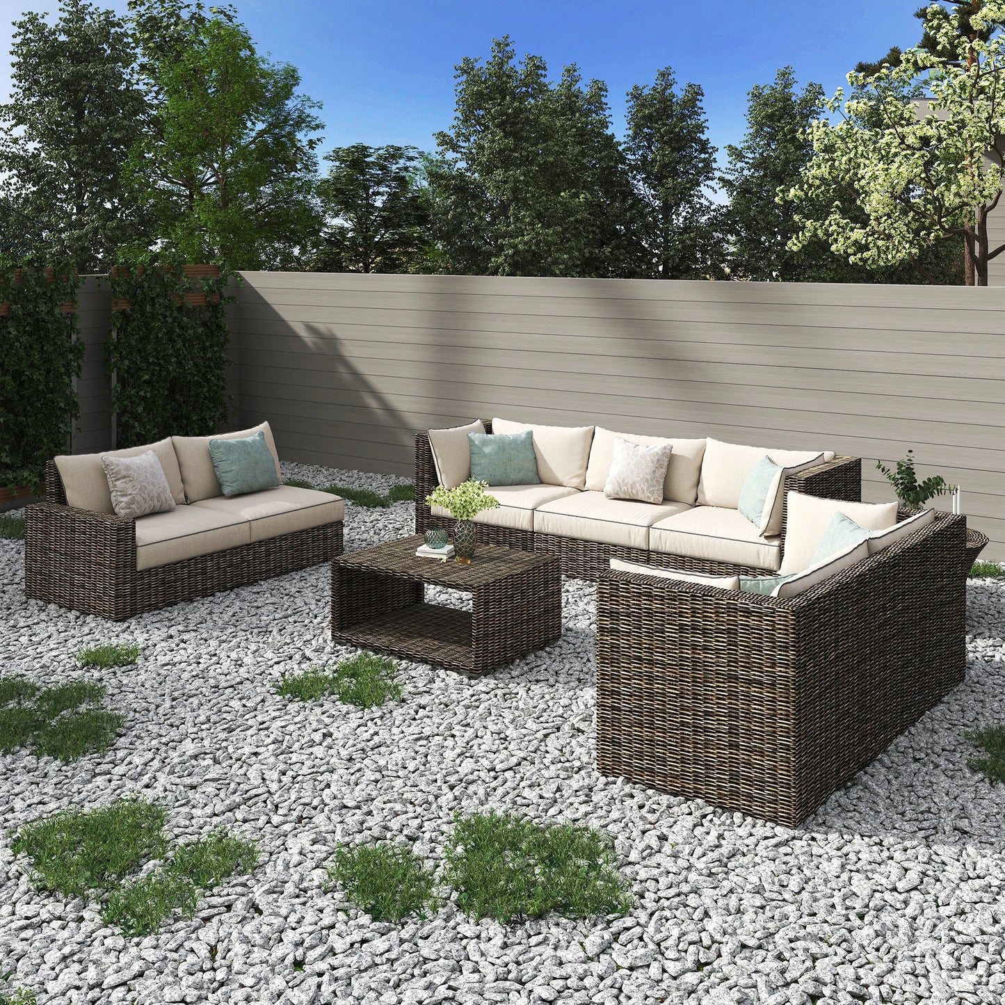 High Quality Wicker Patio Furniture  Rattan Garden Sofa Garden Furniture Set