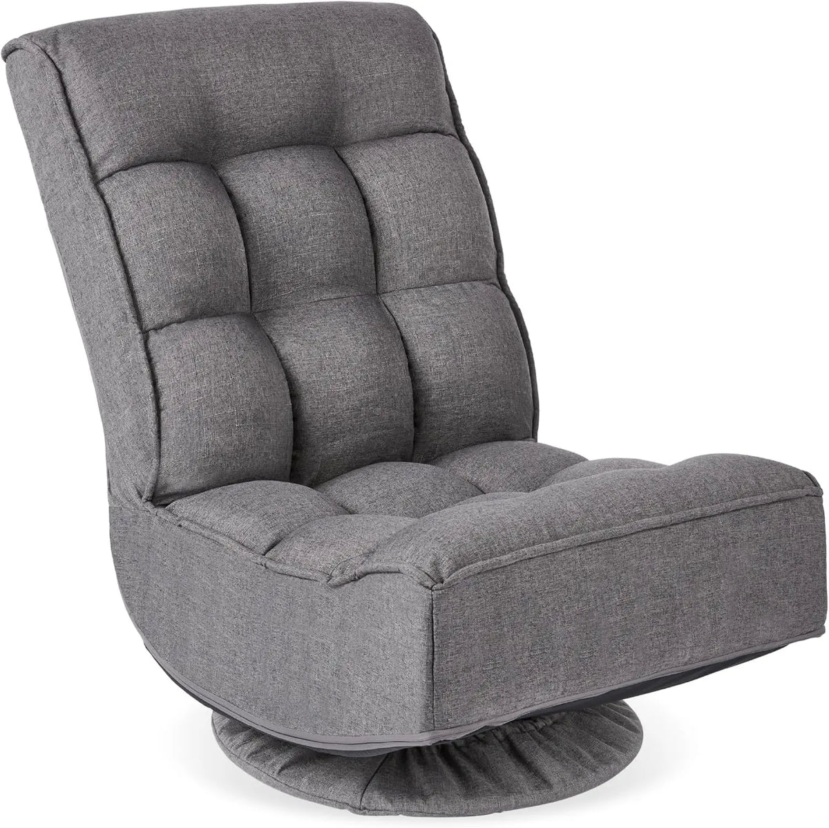Reclining Folding Floor Gaming Chair for Home,Office,Lounging,Reading w/360-Degree Swivel,4 Adjustable Positions,Tufted Cushions