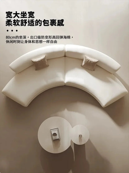Cream wind special-shaped sofa Modern hotel lobby reception lounge area Modern minimalist leisure curved sofa