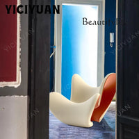 Nordic creative love FRP living room recliner model room special-shaped fabric single chair leisure chair