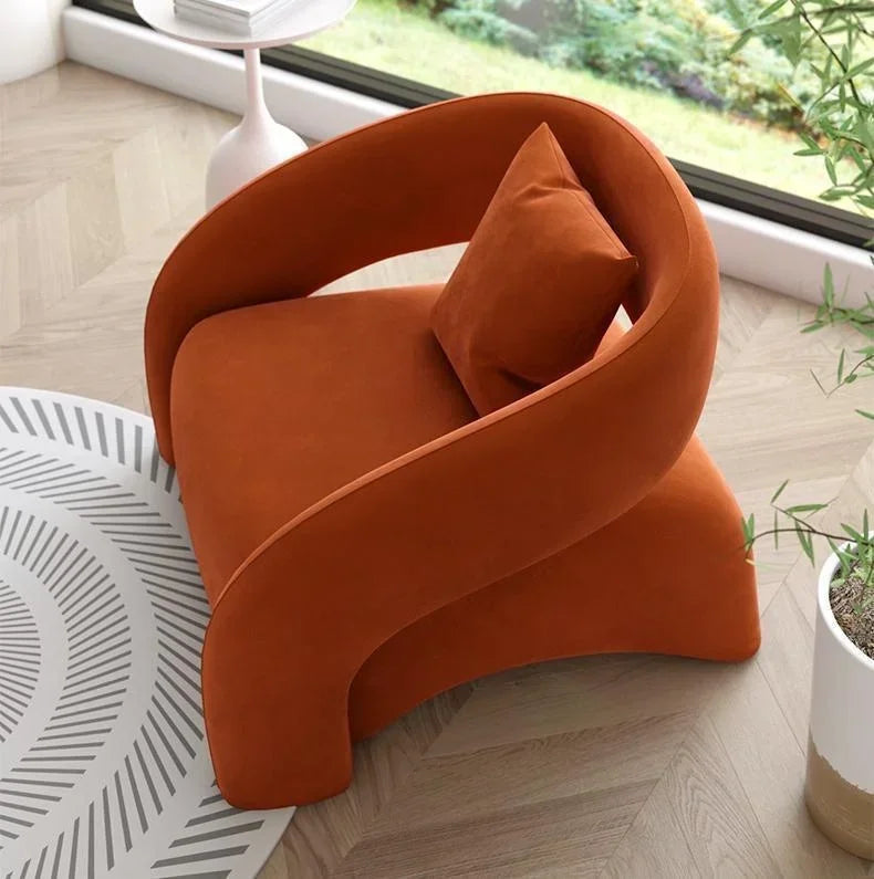 Casual Fabric Single Sofa Nordic Simple Living Room Furniture with Armrest and Backrest Lounge Chair Modern Light Luxury Balcony