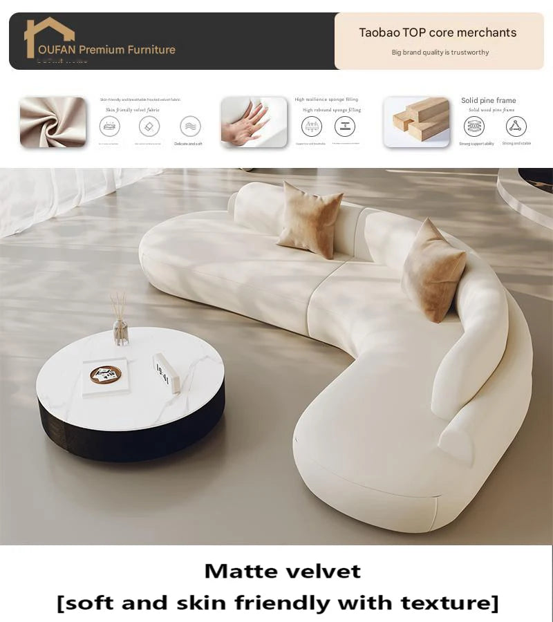 White Minimalist Comfortable Large Size Living Room Sofas Terrace Furniture