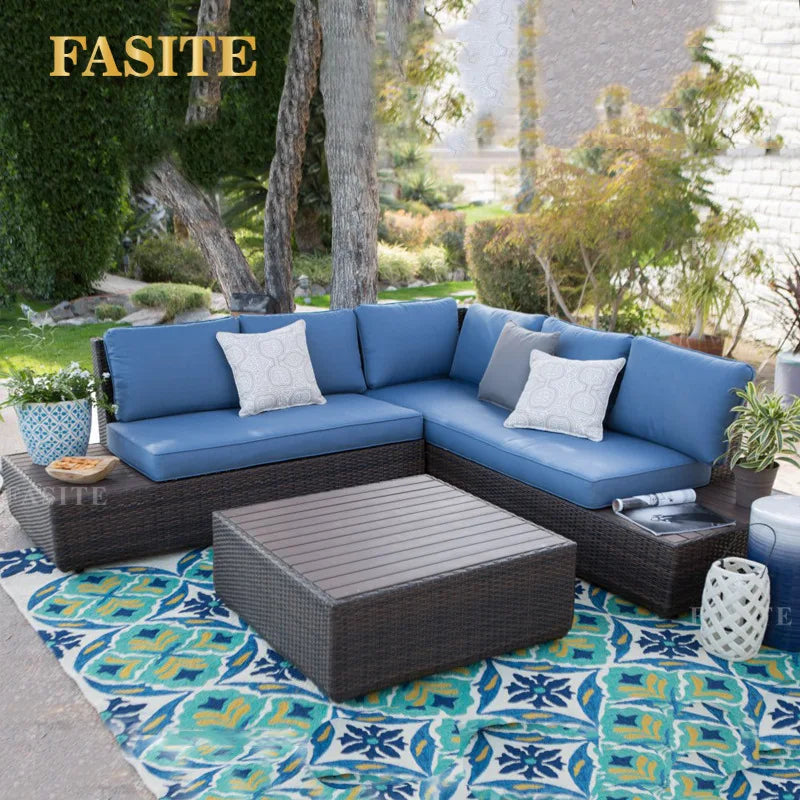 Outdoor sofa courtyard rattan garden hotel sales office sun room balcony outdoor coffee table furniture combination