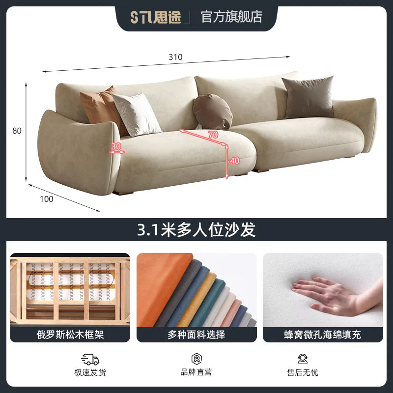 Nordic Cloud Living Room Sofas Cream Loveseat Tiny House Comfortable Living Room Sofas Relaxing Ergonomics Muebles Furniture