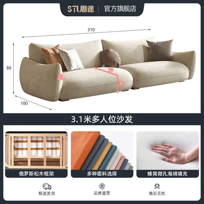 Nordic Cloud Living Room Sofas Cream Loveseat Tiny House Comfortable Living Room Sofas Relaxing Ergonomics Muebles Furniture