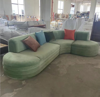 XL Nordic Light Luxury Curved Fabric Irregular Living Room Beauty Salon Modern Simple Sofa