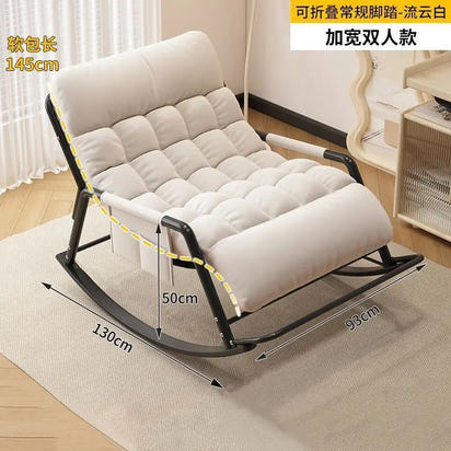 Recliner Rocking Chair Sitting and Sleeping Dual-purpose Double Lunch Break Chair Balcony Home Leisure Lazy Sofa Chair Ergonomic