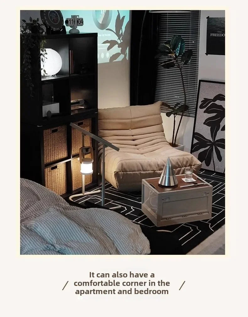 Single Sofa Caterpillar Sofa Balcony Leisure Bedroom Living Room Lie Down or Sleep Lazy Sofa Single Deck Chair