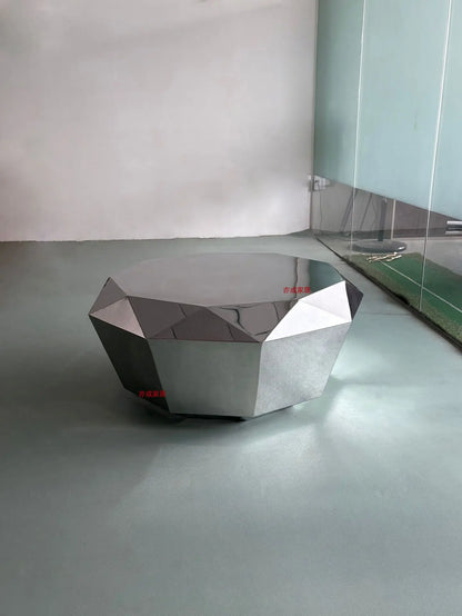Modern Minimalist Luxury Diamond Stainless Steel Coffee Table Living Room Furniture Shaped  Center Table Tea Table Escritorios