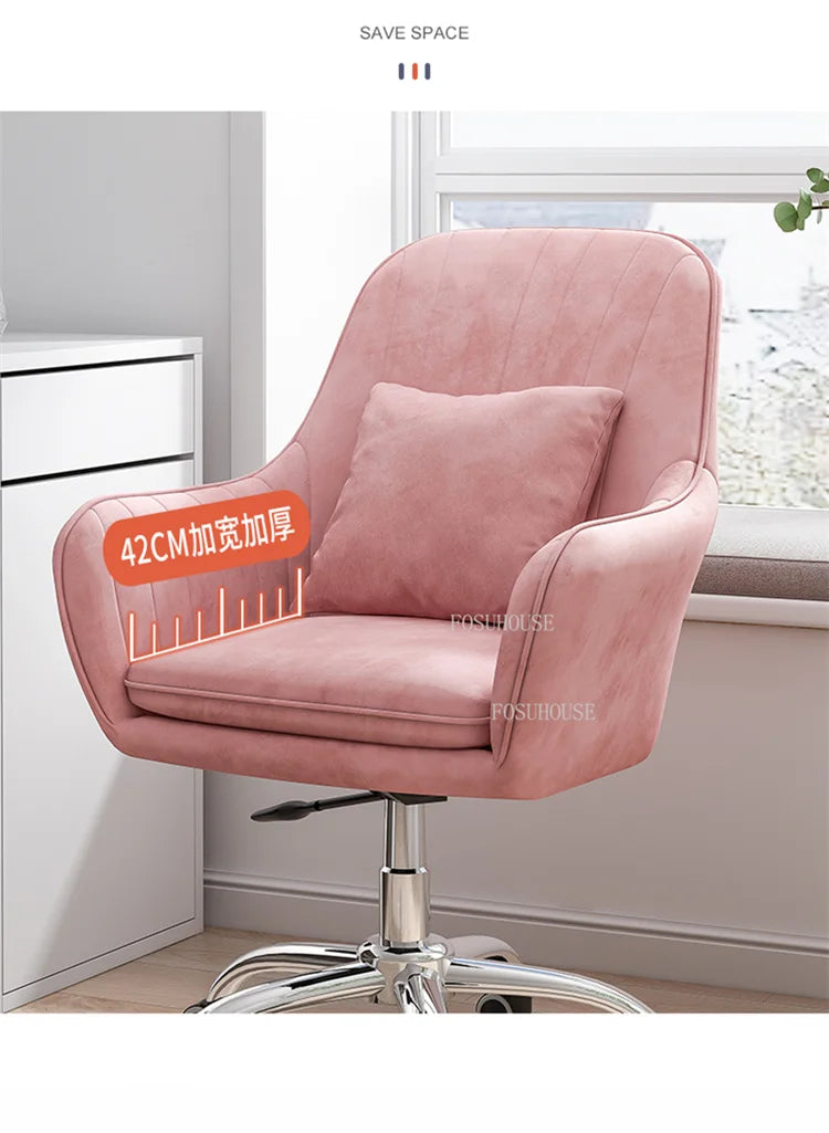 Modern Backrest Computer Chair Nordic Home Office Chairs Lift Swivel Armchair Soft Cushion Game Chair Creative Office Furniture