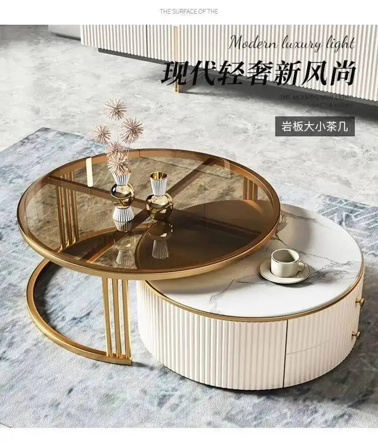 Cute Korea Luxury Marble Glass Modern Nordic Coffee Side Table Tables Effect Living Mesa Room De Centro De Sala Home Furniture