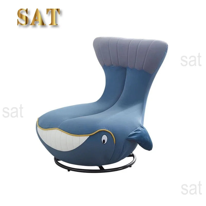 -Fabric Cartoon Seat Shark Transfer Chair Whale Sofa Recliner Single Lounge Children Kids Rocking Chair