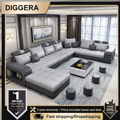 Sectional Couches for Living Room with Smart Bluetooth Speaker Charging Sectional Sofa Set with Chaise L-Shape Sectional Couch