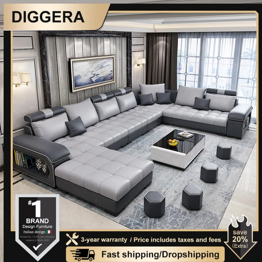 Sectional Couches for Living Room with Smart Bluetooth Speaker Charging Sectional Sofa Set with Chaise L-Shape Sectional Couch