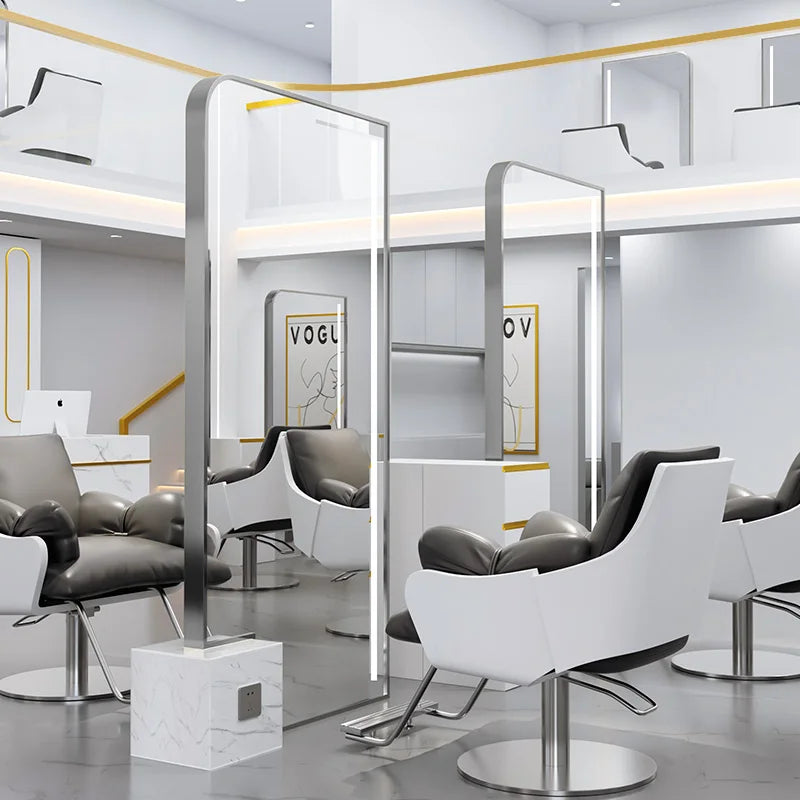 HJ Barber Shop Mirror Quick Cut Special Mirror Hair Salon Internet celebrity hair salon Full Lamp Mirror