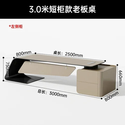 High-end Lacquered Boss Desk, Stylish Atmosphere, Modern and Simple Office Desk, High-end Workbench