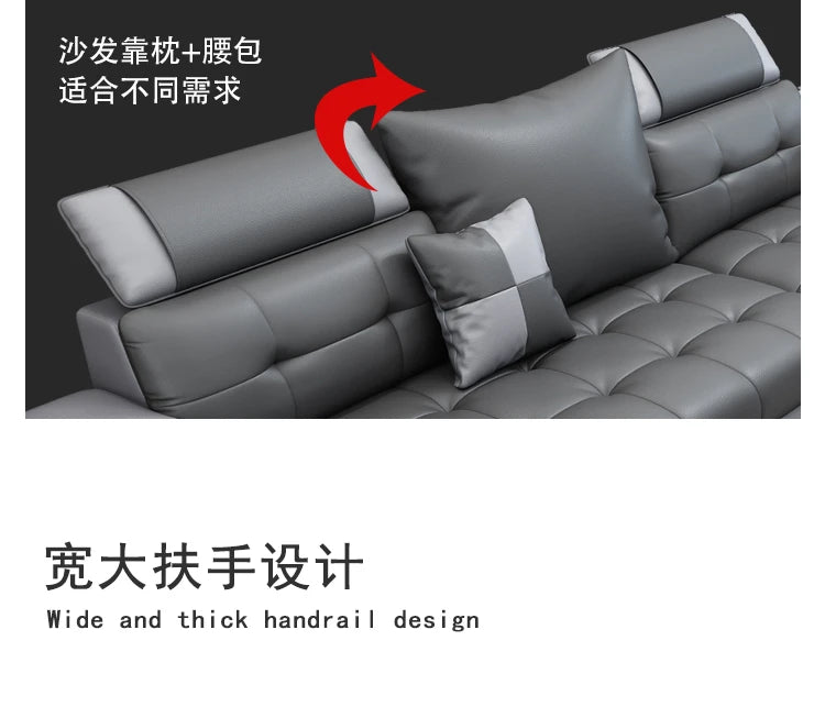 New nano three-proof latex leave-in technology fabric sofa living room size modern fully furnished furniture combination