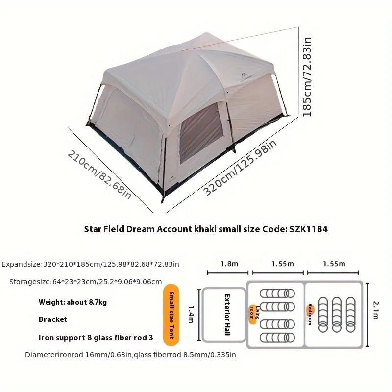 Mountainhiker Tent outdoor camping overnight two-bedroom portable thickened field awning camping equipment family gathering