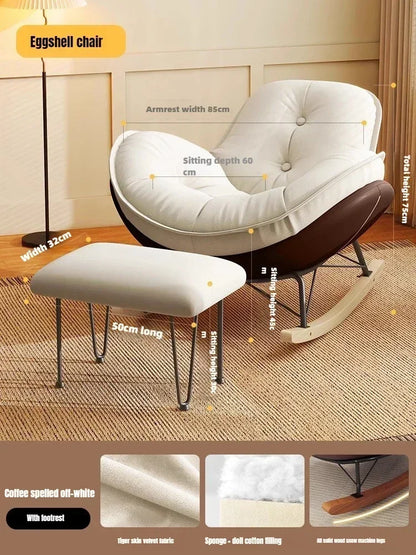 Simple Penguin Rocking Chair,Balcony Sofa,Home Leisure Chair,Living Room Honeycomb Lazy Leisure Rocking Chair Recliner Chairs