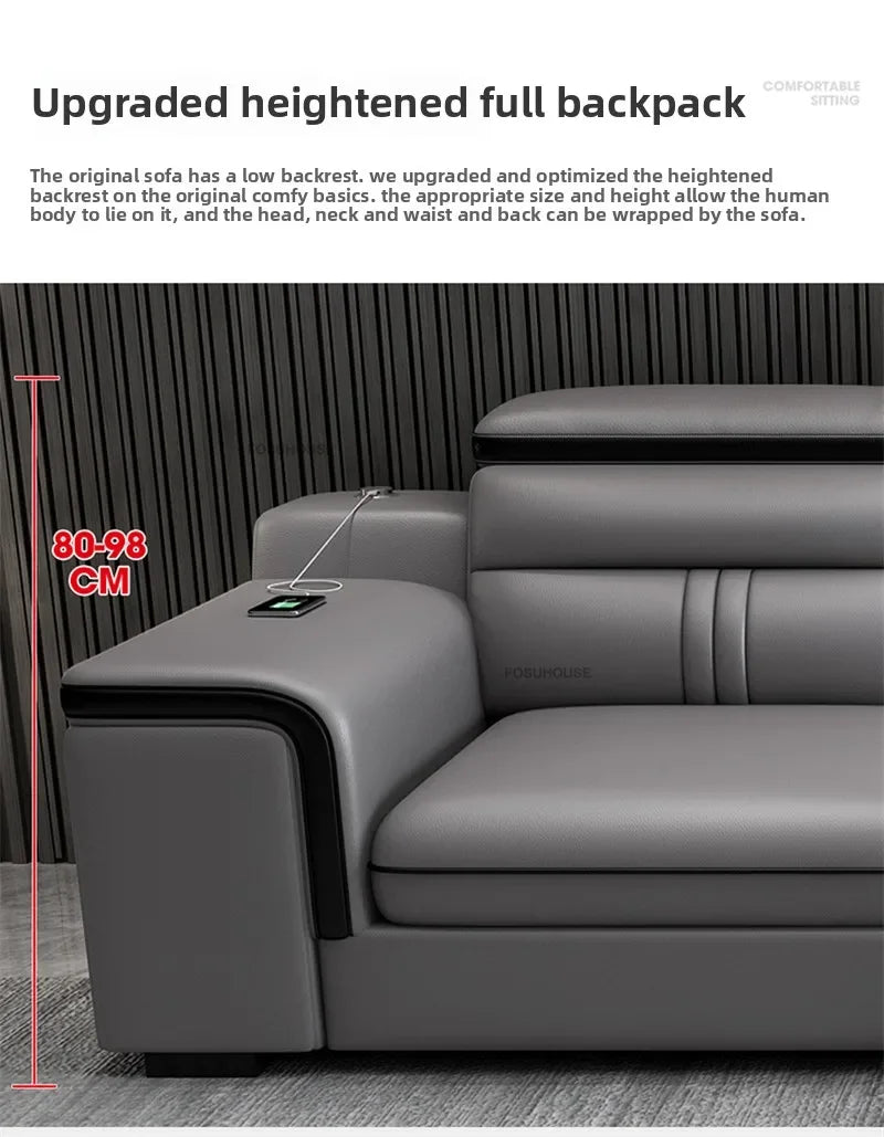 Luxury Leather Living Room Sofas Italian Home Sofa Bed Recliner Modern Designer Ergonomic Back Sofa Living Room Furniture