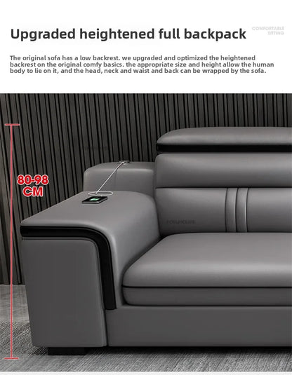 Luxury Leather Living Room Sofas Italian Home Sofa Bed Recliner Modern Designer Ergonomic Back Sofa Living Room Furniture