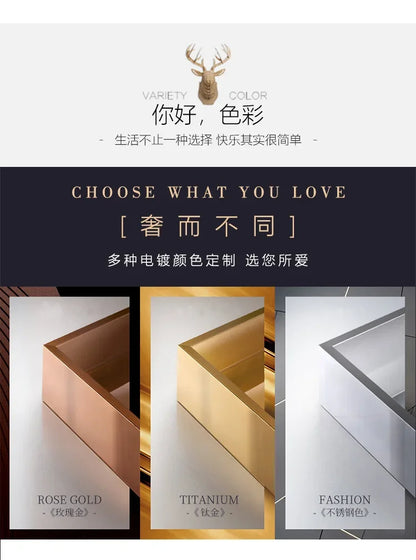 Creative Simple Modern Stainless Steel Marble Coffee Table Living Room Coffee Table Side Table