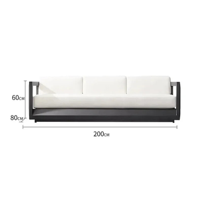 Aluminum Outdoor Sofa Furniture Set Luxury Villa Patio Leisure Sofa Chair