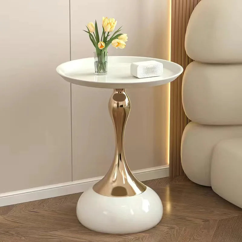 small apartment European wrought iron corner table balcony mobile coffee table bedroom bedside small round table sofa edge table