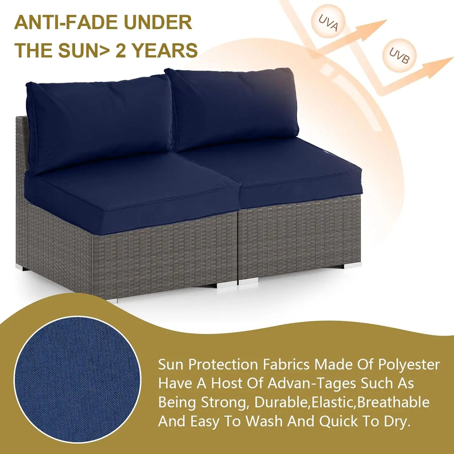 14 Piece Outdoor Replacement Cushions for Patio Furniture, Water-Resistant Sectional Sofa Cushions,Fits 6-seat, Customized