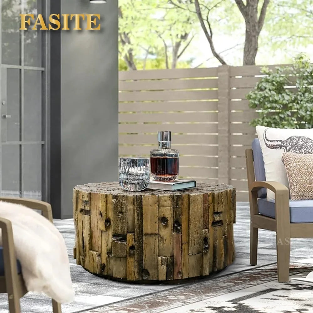 Light Luxury round Tea Table Solid Wood Living Room Small Apartment round Tea Table Creative Simple Nordic Coffee Table