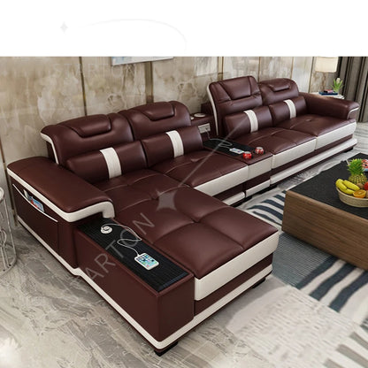 Modern White L Shape Sectional Couch Living Room Sofa Set Furniture Home Decor Corner Luxury Modular Leather Sofa