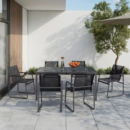 Garden Aluminum Iron Dining Room Chairs Set of 6 Modern Fabric Stackable Living Table Chairs Set
