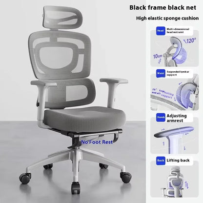 Ergonomic Office Chair with Lumbar Support Adjustable 3D Armrests Recline Tilt Function Mesh Seat for Home Office