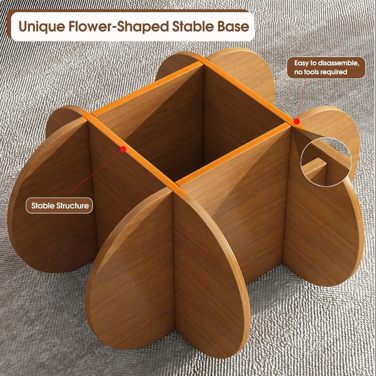 Table basse ronde moderne en verre avec pieds en bois, plateau trempé de 31,5 pouces pour les petits espaces du salon
