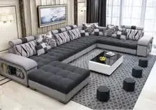 -furniture 7 seater living room  sectional big latex sofa
