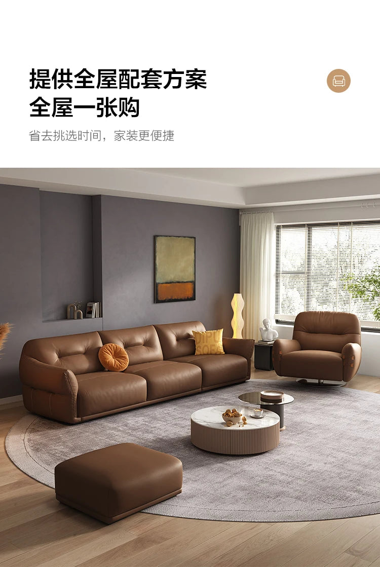 HXL modern light luxury leather sofa chair single simple living room small apartment bedroom leisure chair